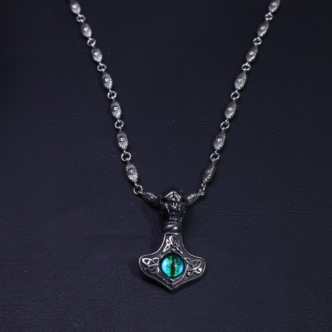 Chrome Hearts Viking - Inspired Mjolnir Pendant Necklace - 925S Silver Chain CH - VMPN207