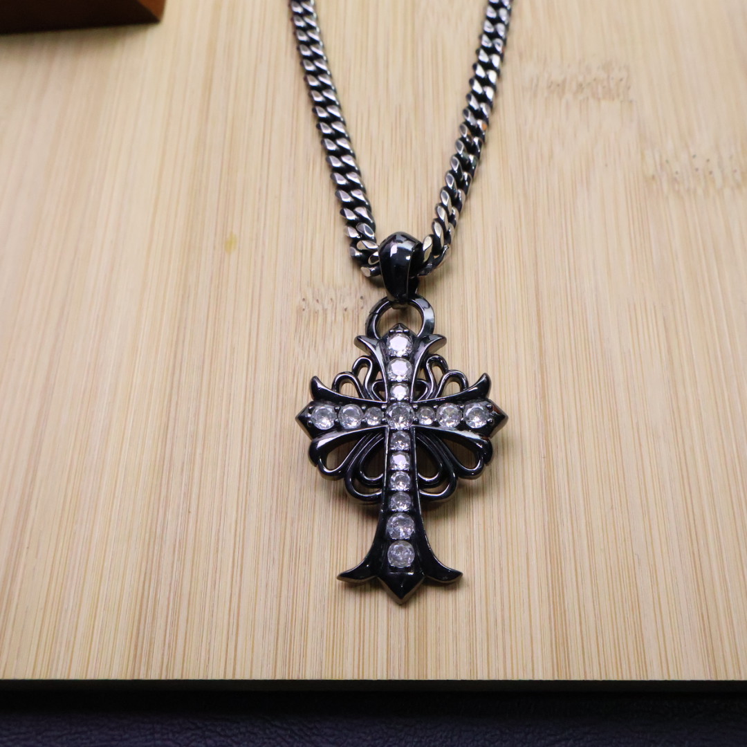 Chrome Hearts Sunburst Turquoise Pendant Necklace - 925S Silver Chain CH - STPN204