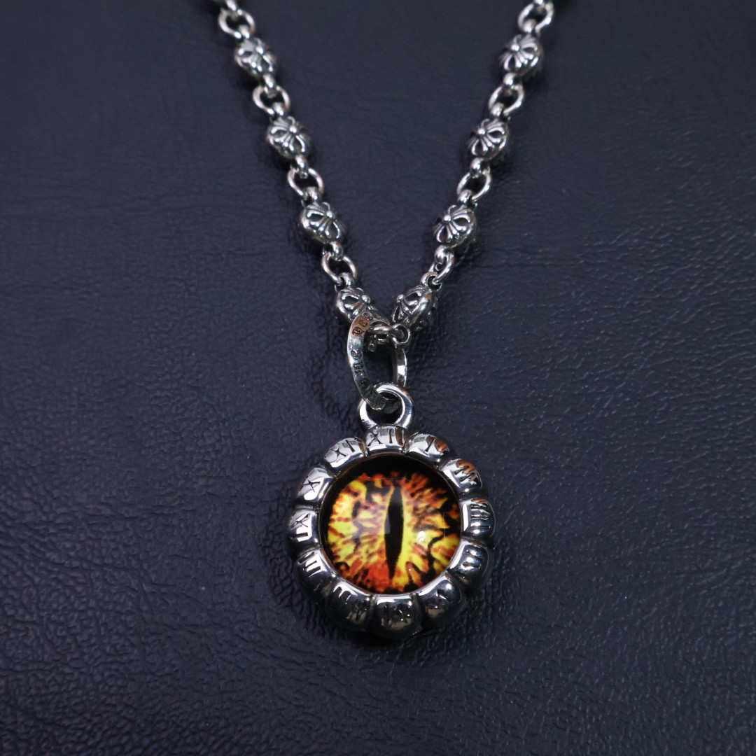 Chrome Hearts Dragon Eye Pendant Necklace - 925 Silver Chain CH - DEPN187