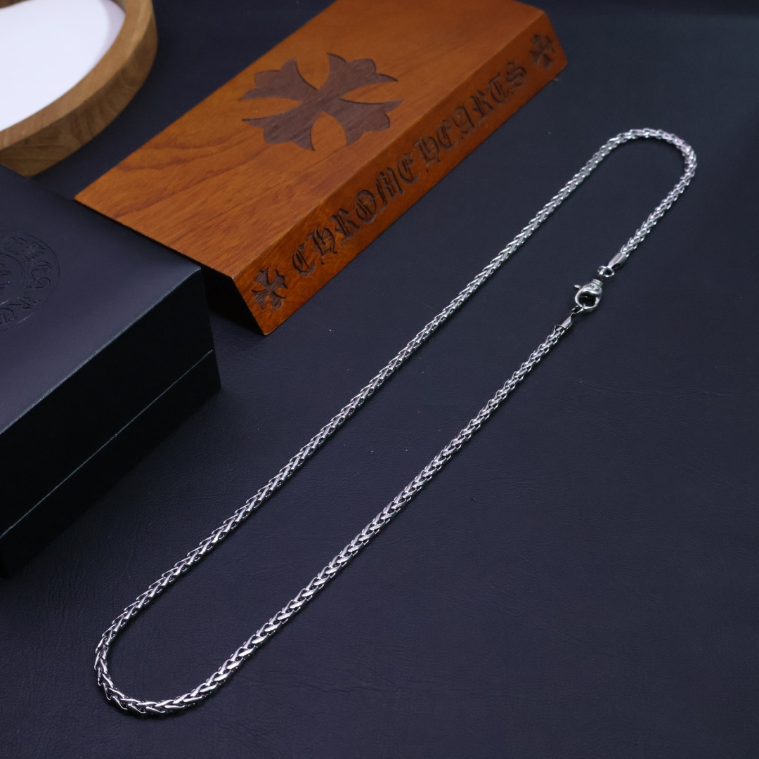 Chrome Hearts Twisted Chain Necklace - 925S Silver Jewelry CH - TC40