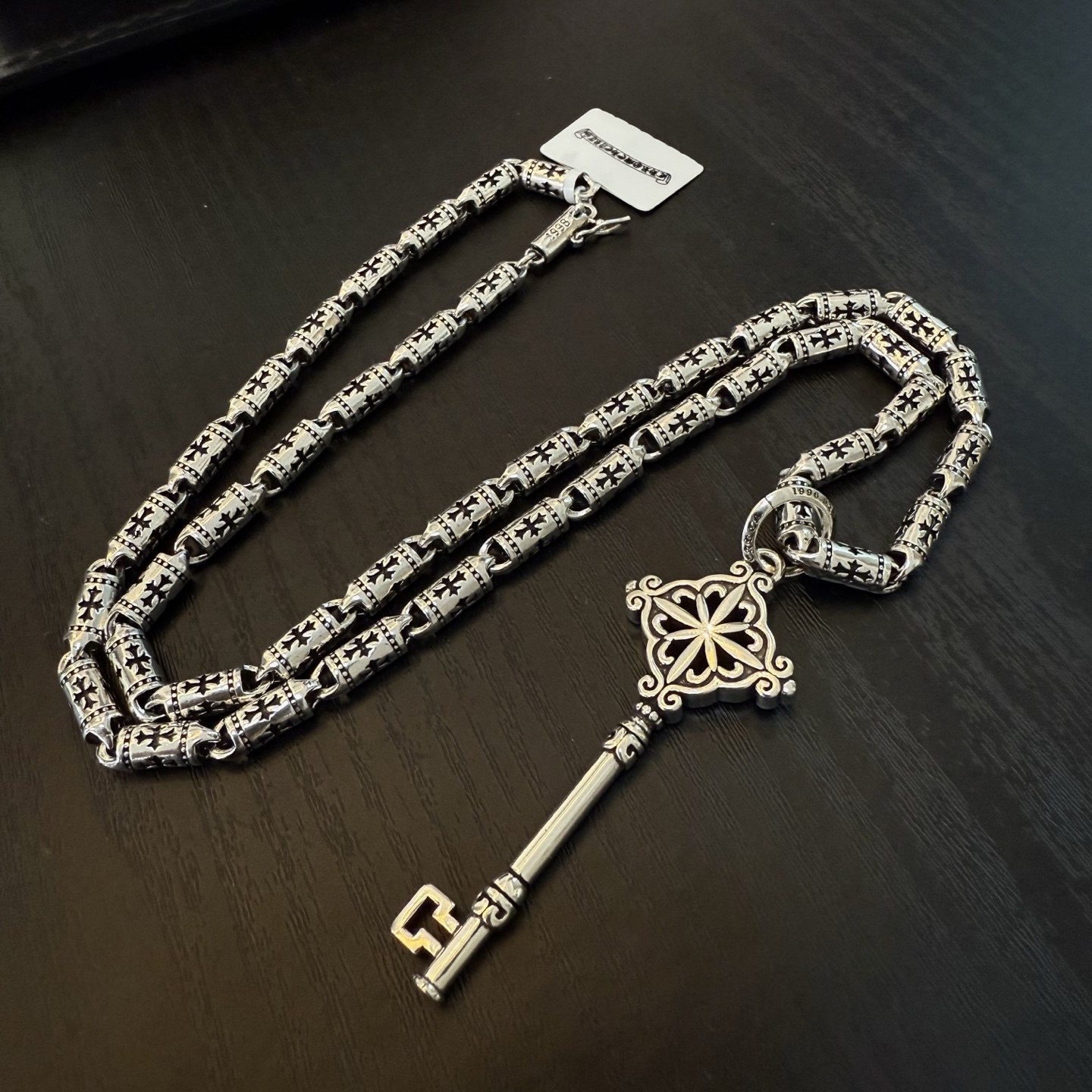 Chrome Hearts Key Pendant Necklace - 925 Silver Gothic Chain Jewelry