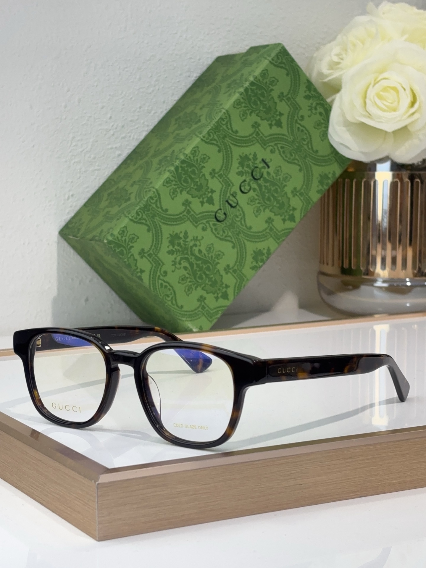 Gucci Square Acetate Optical Eyeglasses with Prescription - Ready Clear Lenses - GG1277O