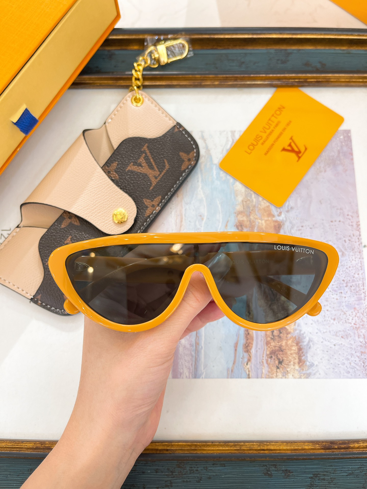 Louis Vuitton Cat - Eye Shield Sunglasses with Monogram Case - Z1745E