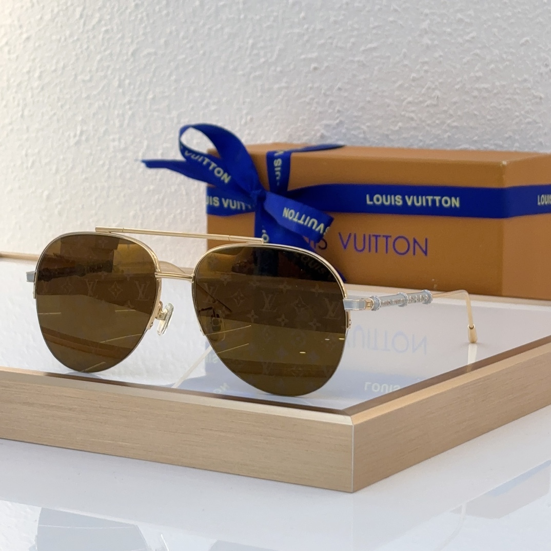 Louis Vuitton Monogram Aviator Double - Bridge Sunglasses
