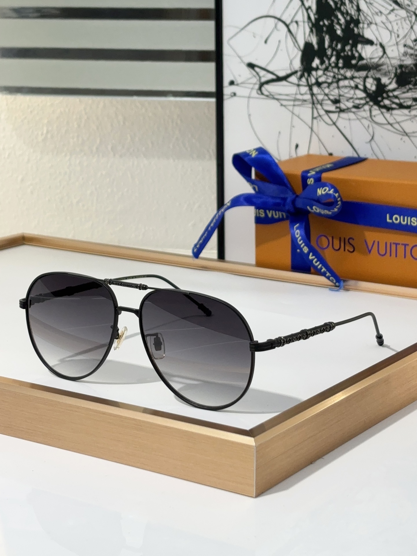 Louis Vuitton Z3160E Rectangular Metal Sunglasses