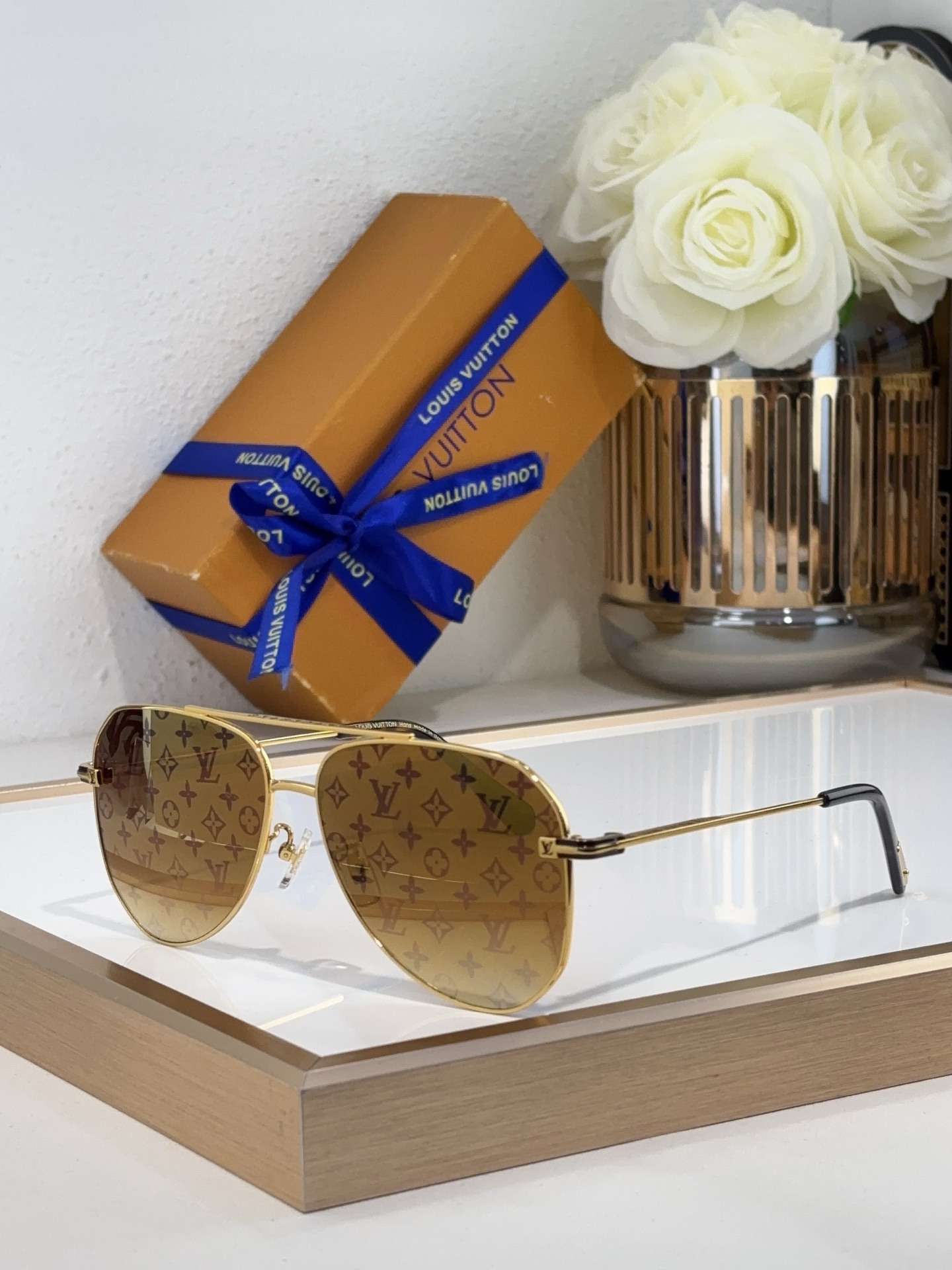Louis Vuitton Z2260E Monogram Aviator Sunglasses