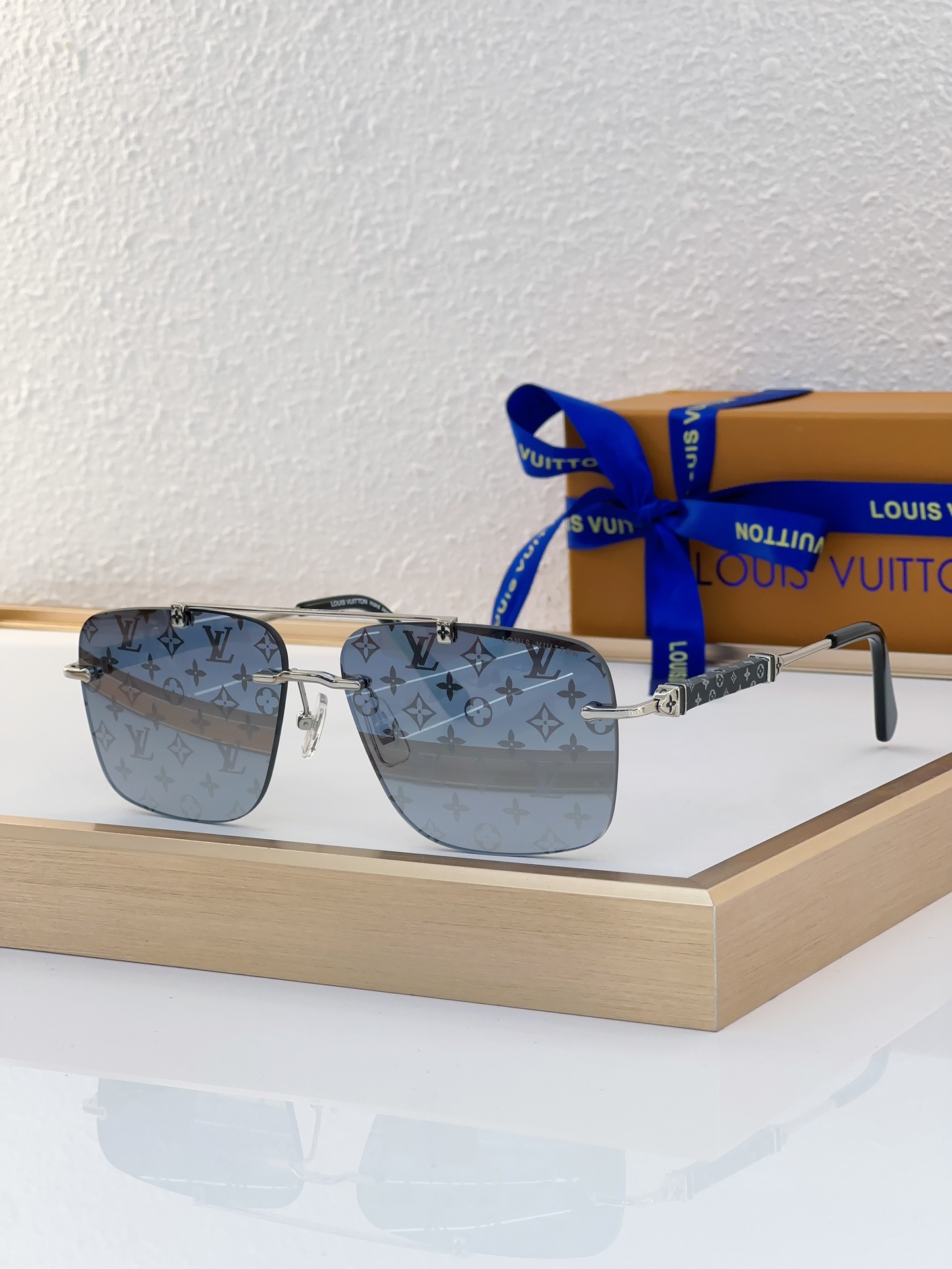 Louis Vuitton Z2150E Monogram Square Semi - Rimless Sunglasses