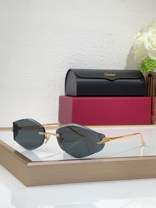 Cartier CT0692S Rimless Cat - Eye Sunglasses