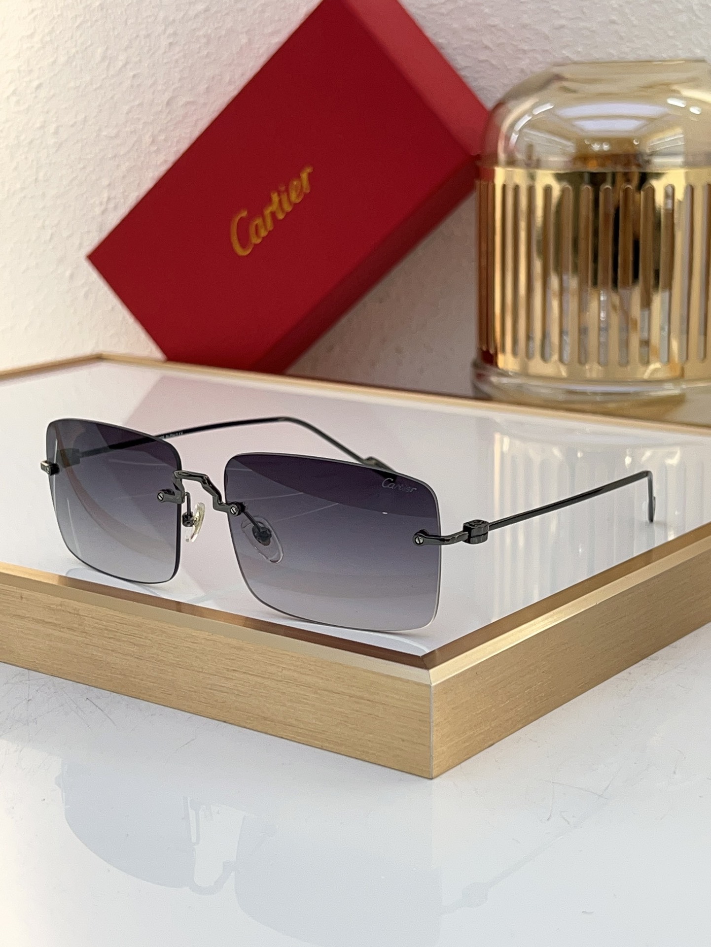 Cartier CT0687S Rimless Square Sunglasses