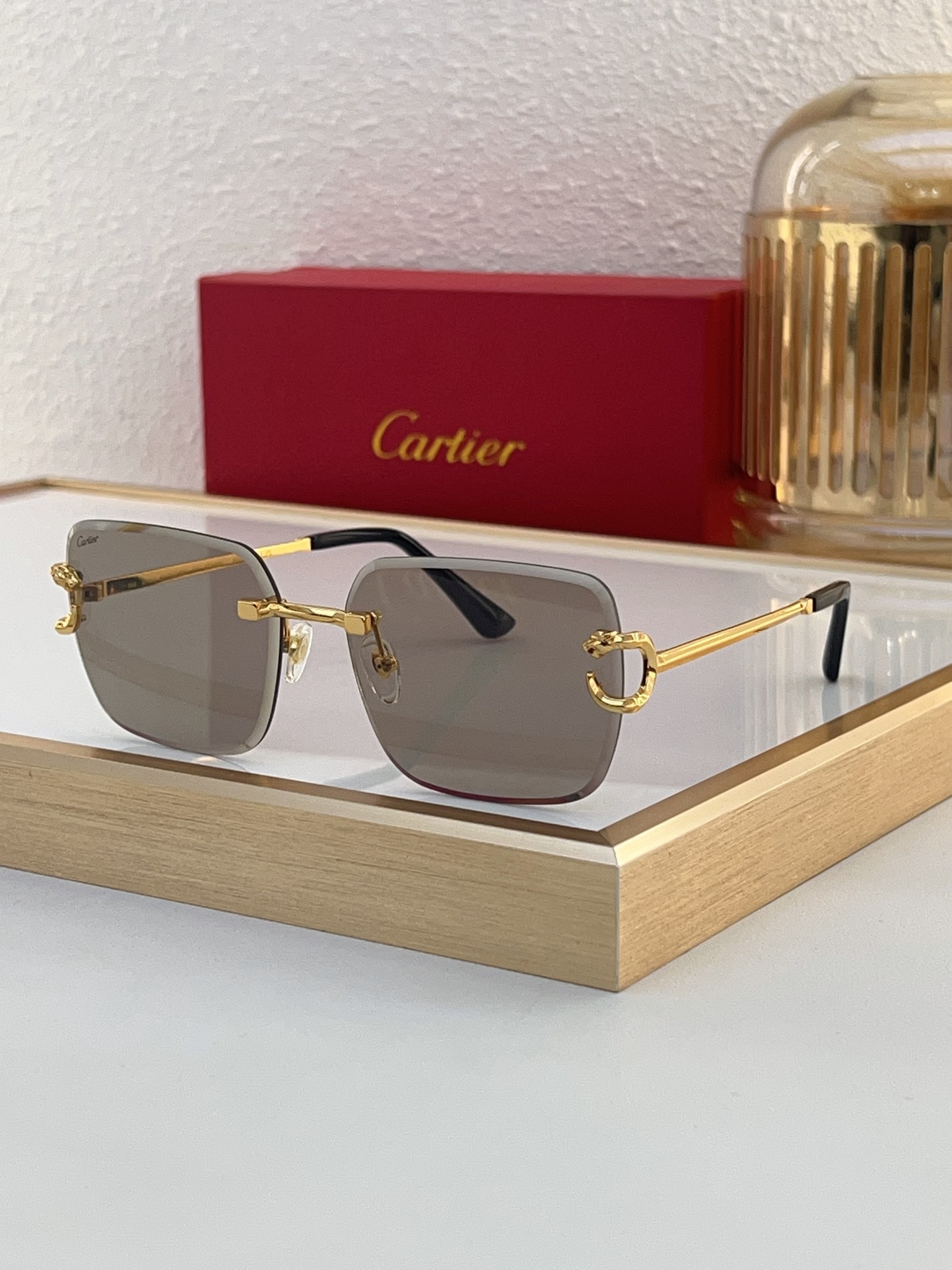 Cartier CT0681S Rimless Square Sunglasses
