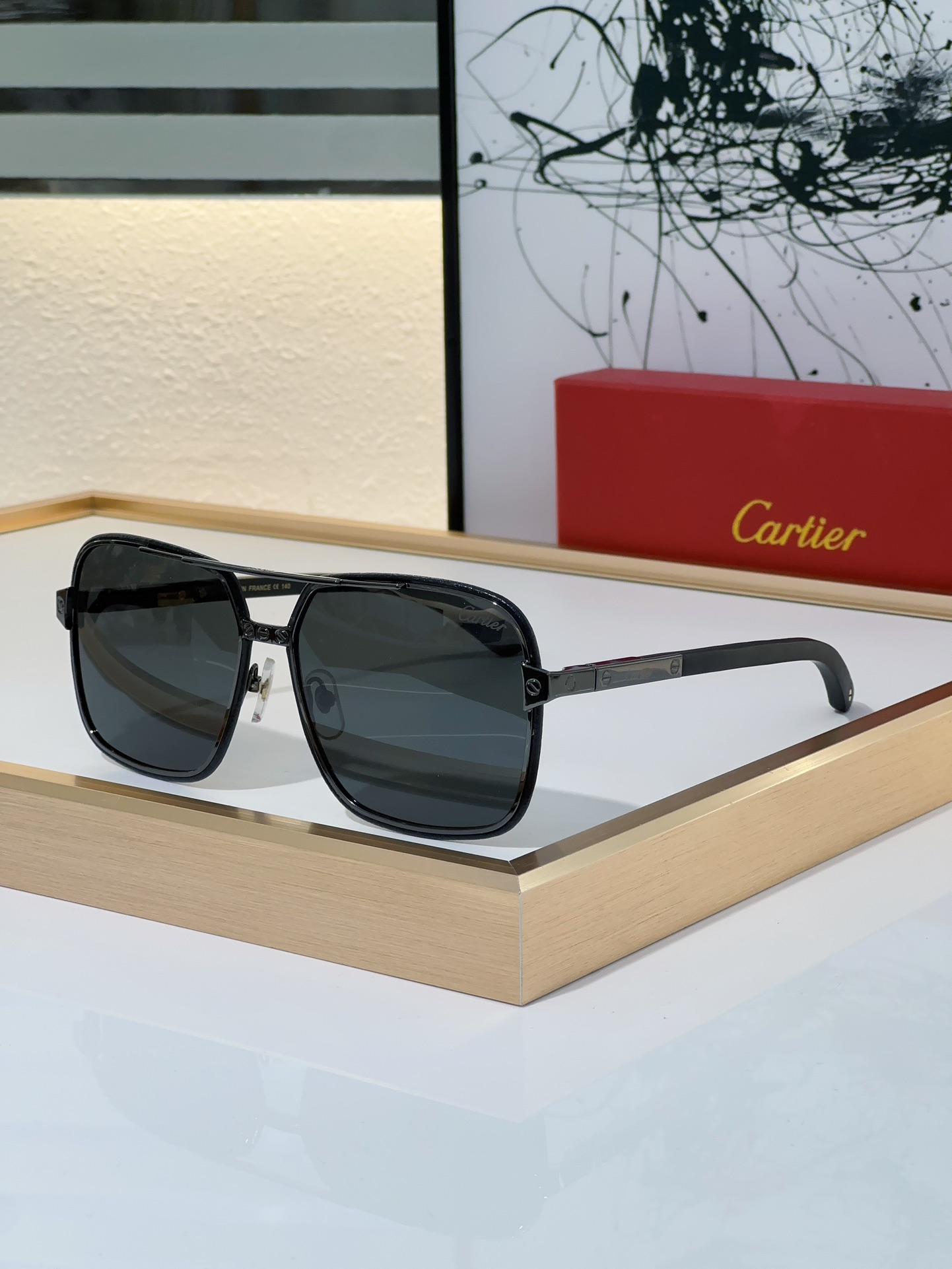 Cartier CT0670S Square Double - Bridge Sunglasses