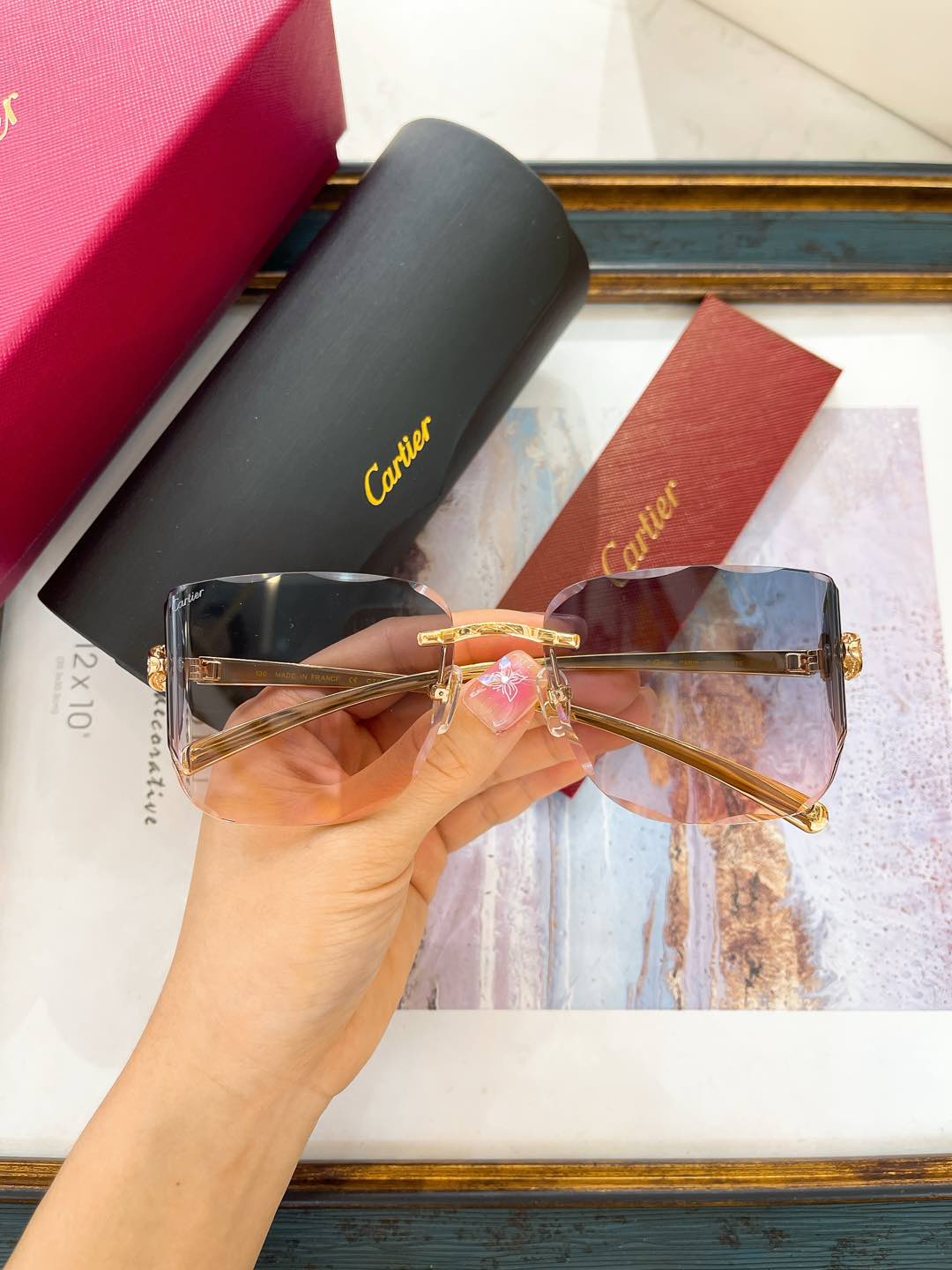 Cartier Luxury Rimless Sunglasses