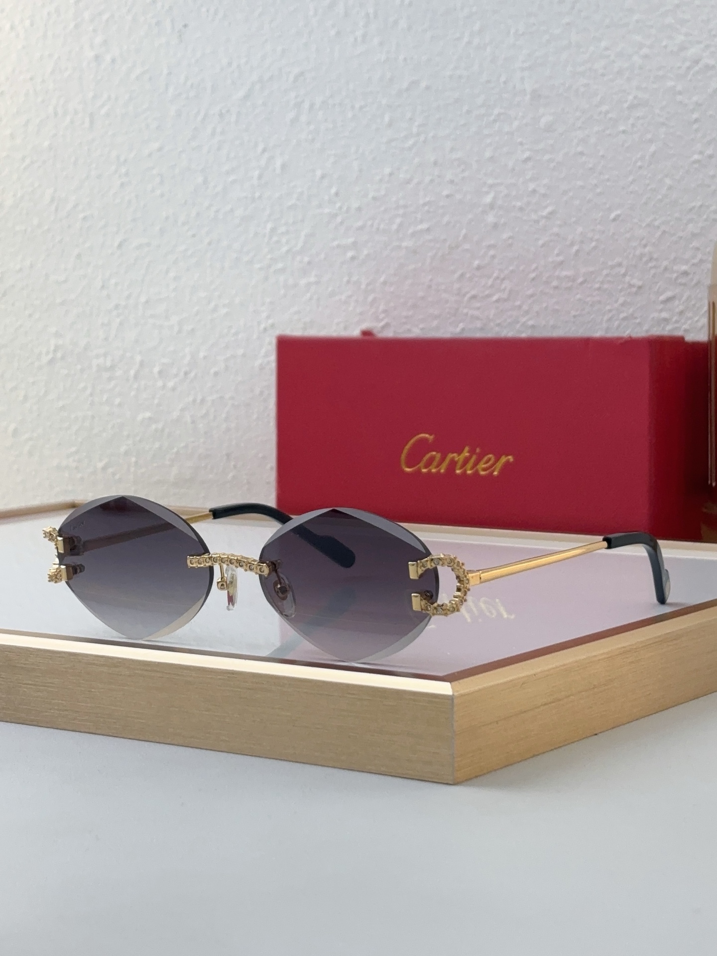 Cartier CT0604S Rimless Irregular - Shaped Sunglasses