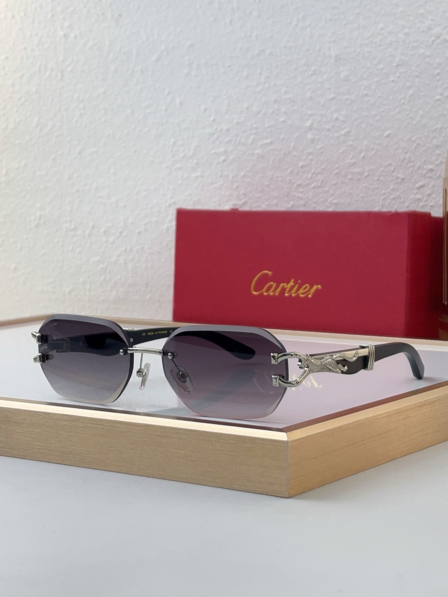 Cartier CT0601S Panthère - Accented Rimless Sunglasses