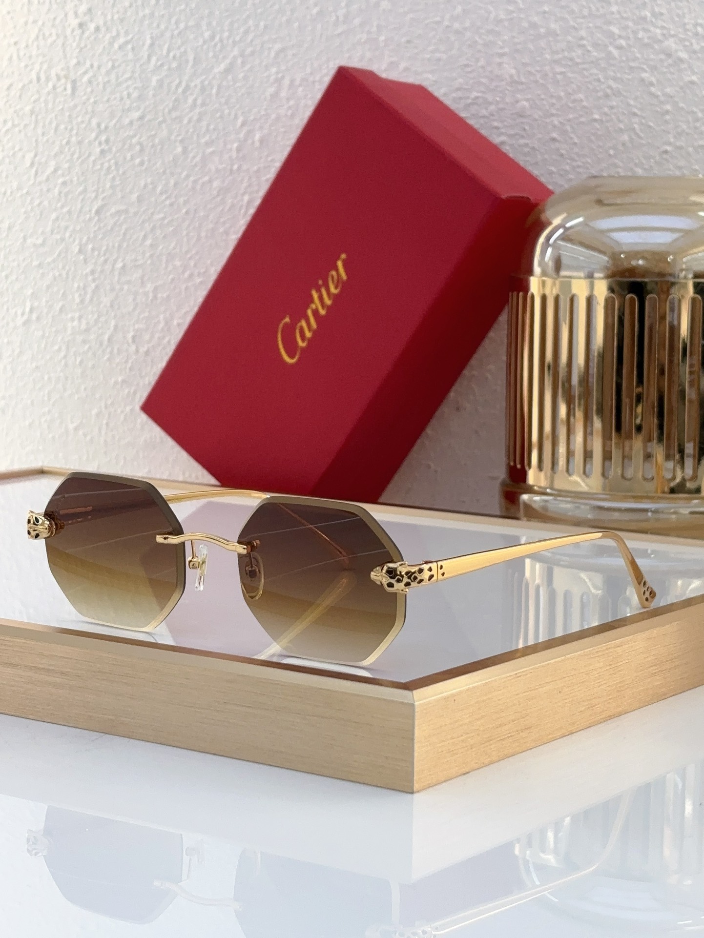 Cartier CT0598S Rimless Irregular - Shaped Sunglasses