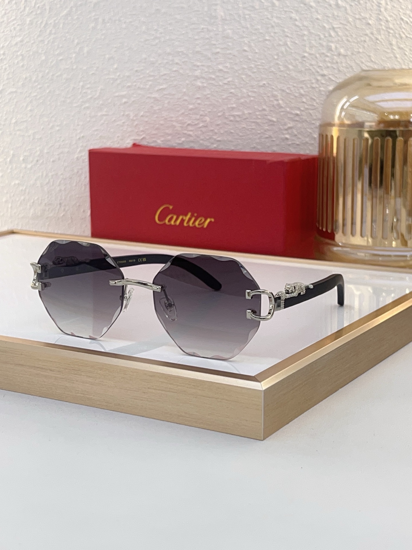 Cartier CT0066S Rimless Polygonal Sunglasses