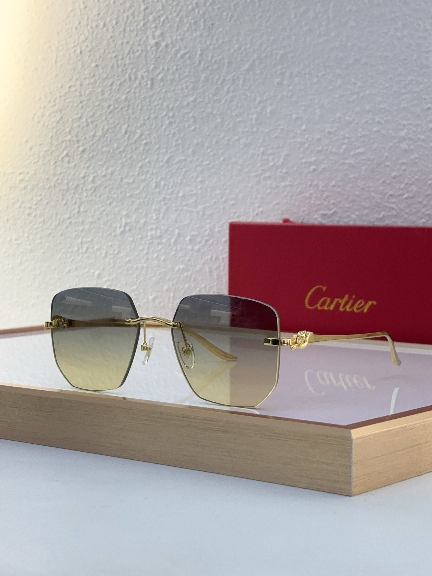 Cartier CT0053S Rimless Square - Shaped Sunglasses
