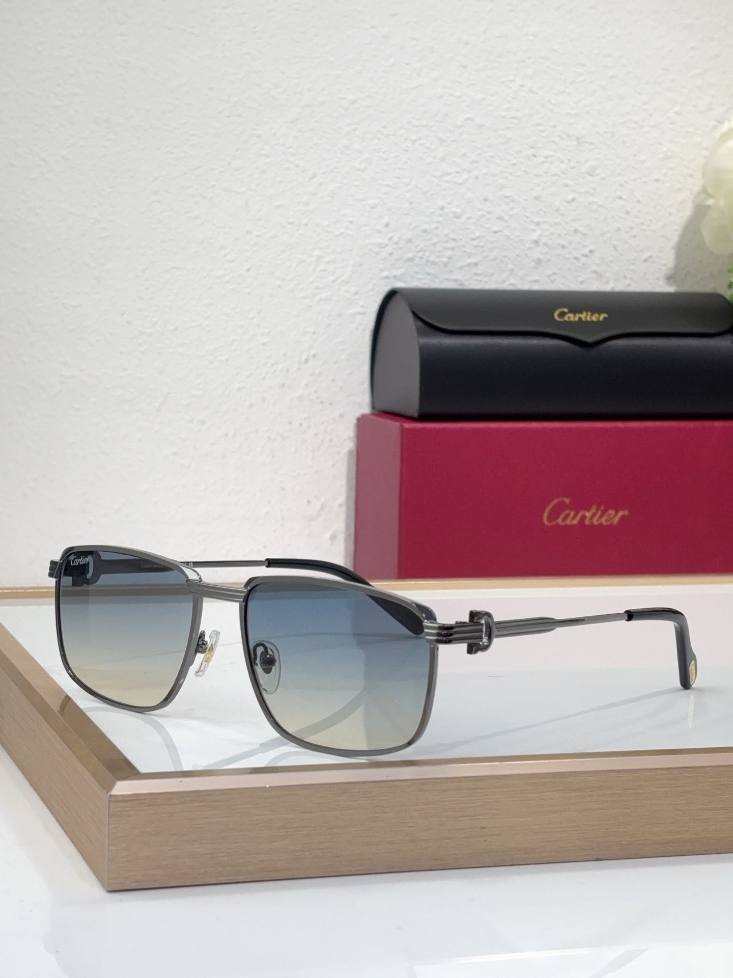 Cartier CT0033S Rectangular Metal - Framed Sunglasses