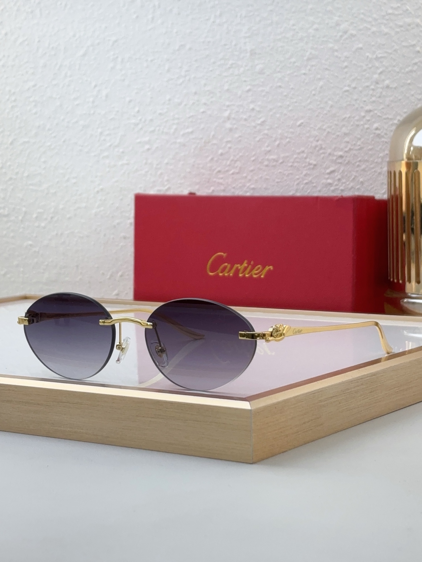 Cartier CT0289S Rimless Oval Sunglasses