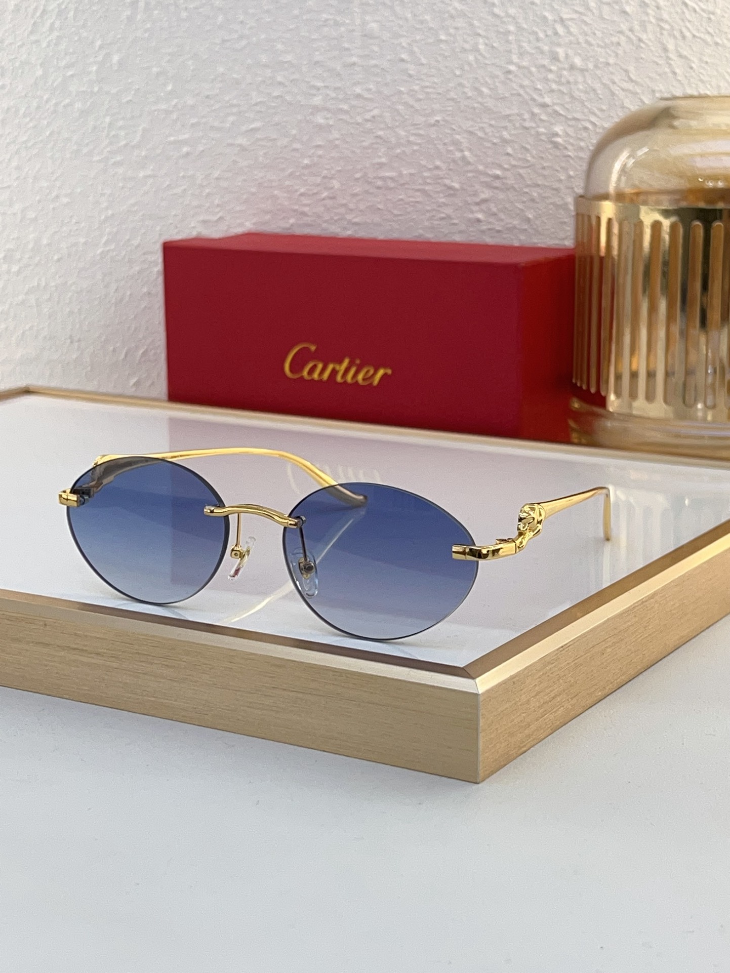 Cartier CT0636S Rimless Oval Sunglasses