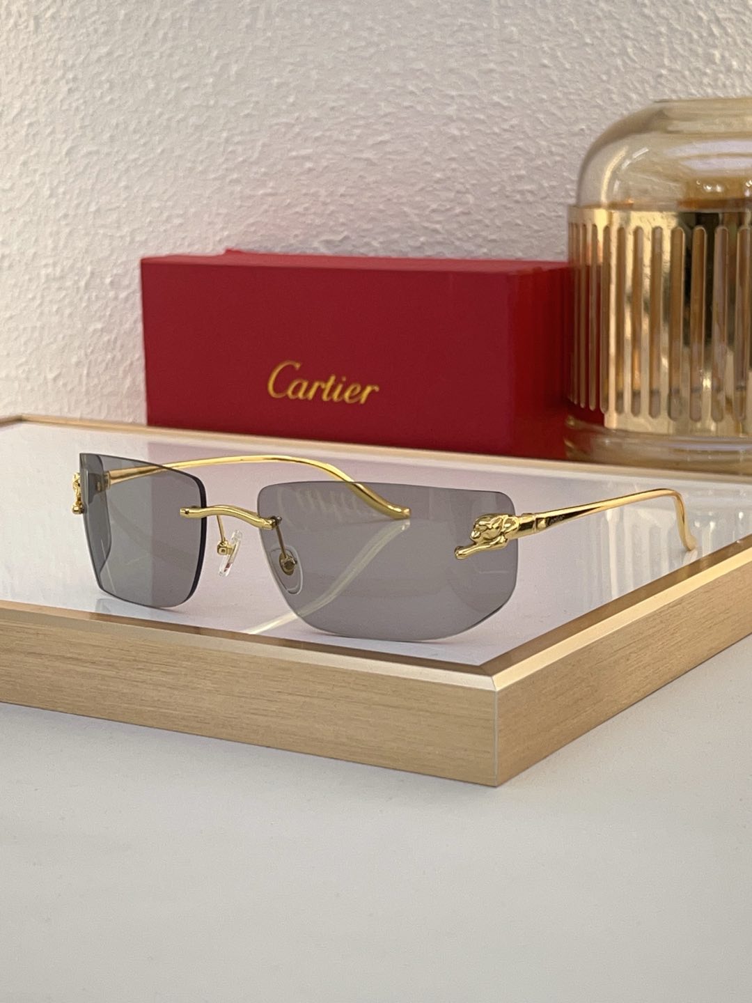Cartier CT0634S Rimless Rectangular Sunglasses