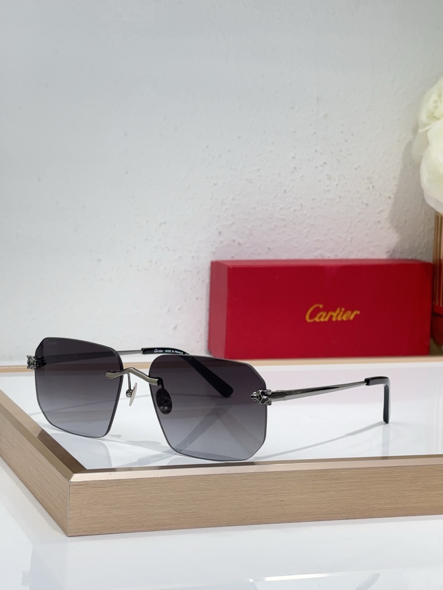 Cartier CT0632S Rimless Irregular - Shaped Sunglasses