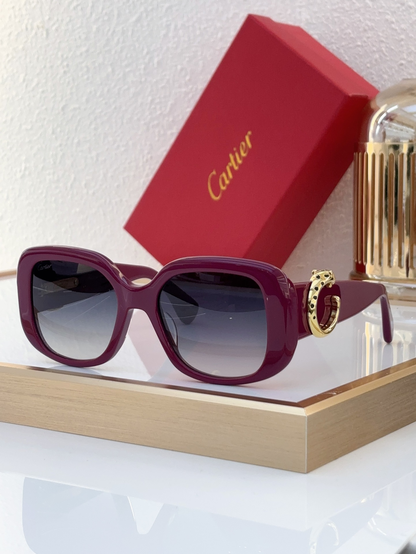 Cartier CT0600S  Panthère - Accent Square Sunglasses