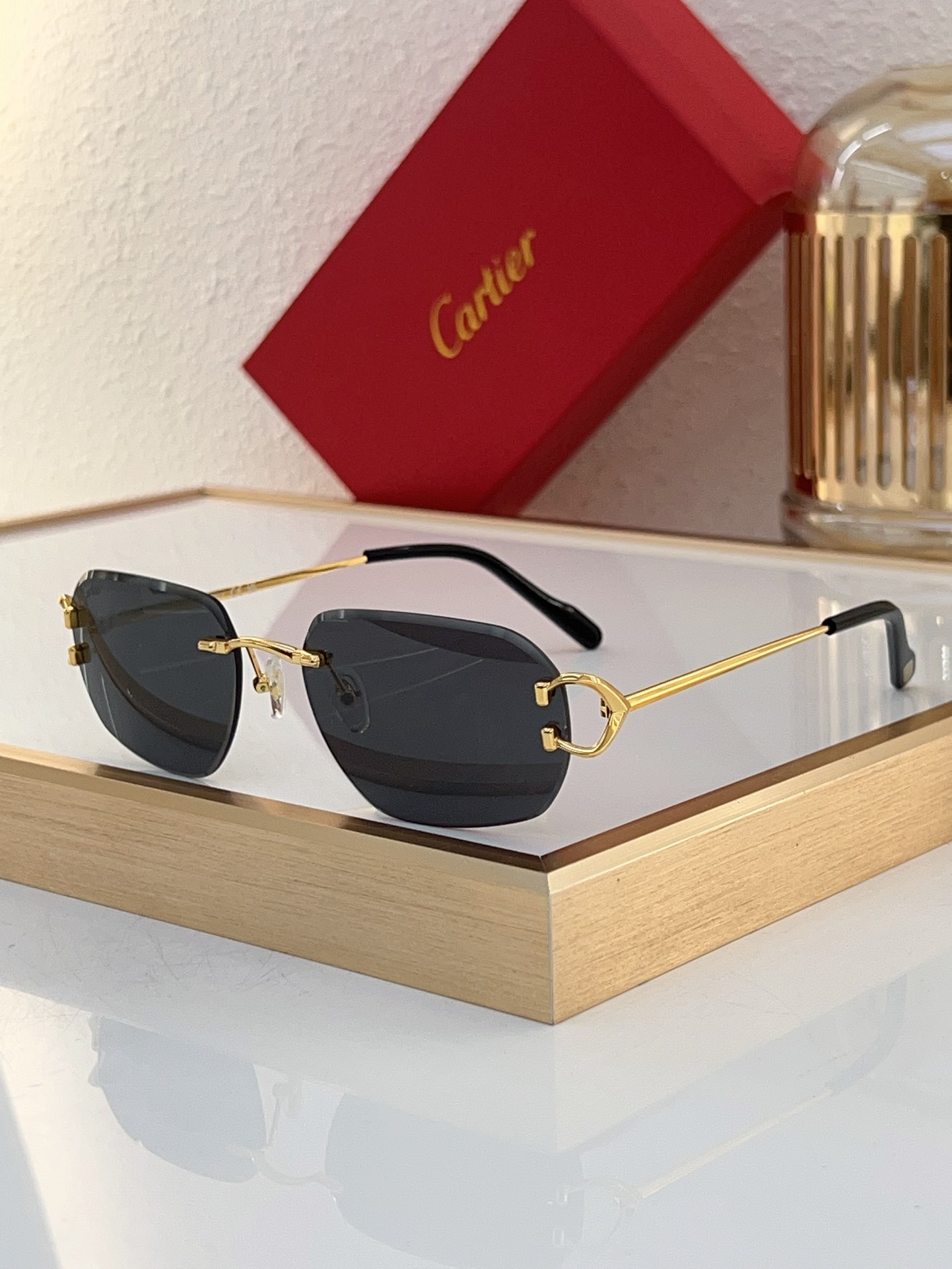 Cartier CT0560S Rimless “C” - Buckle Sunglasses