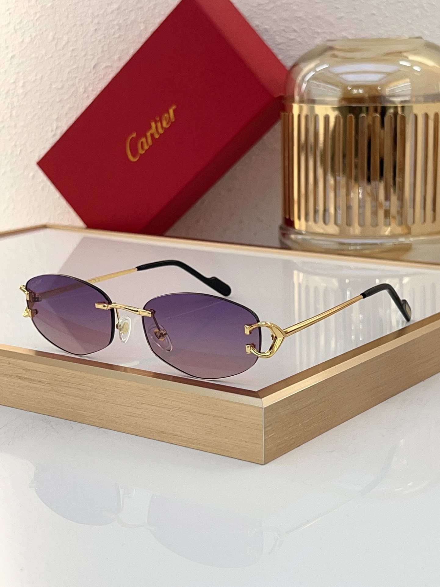 Cartier CT0555S Rimless “C” - Buckle Sunglasses