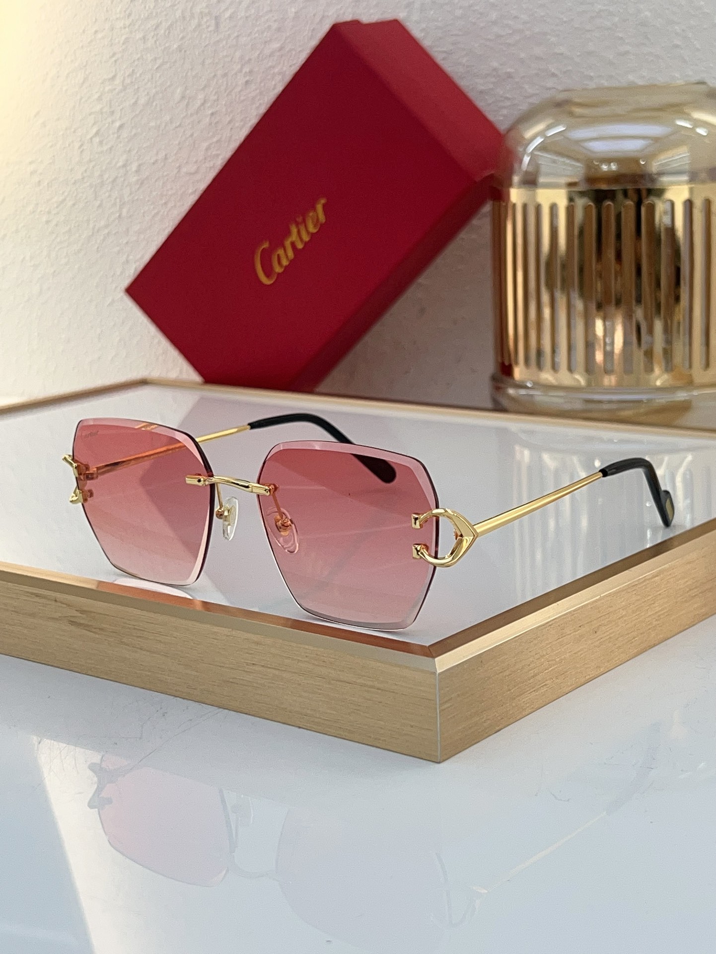Cartier CT0552S Rimless “C” - Buckle Sunglasses