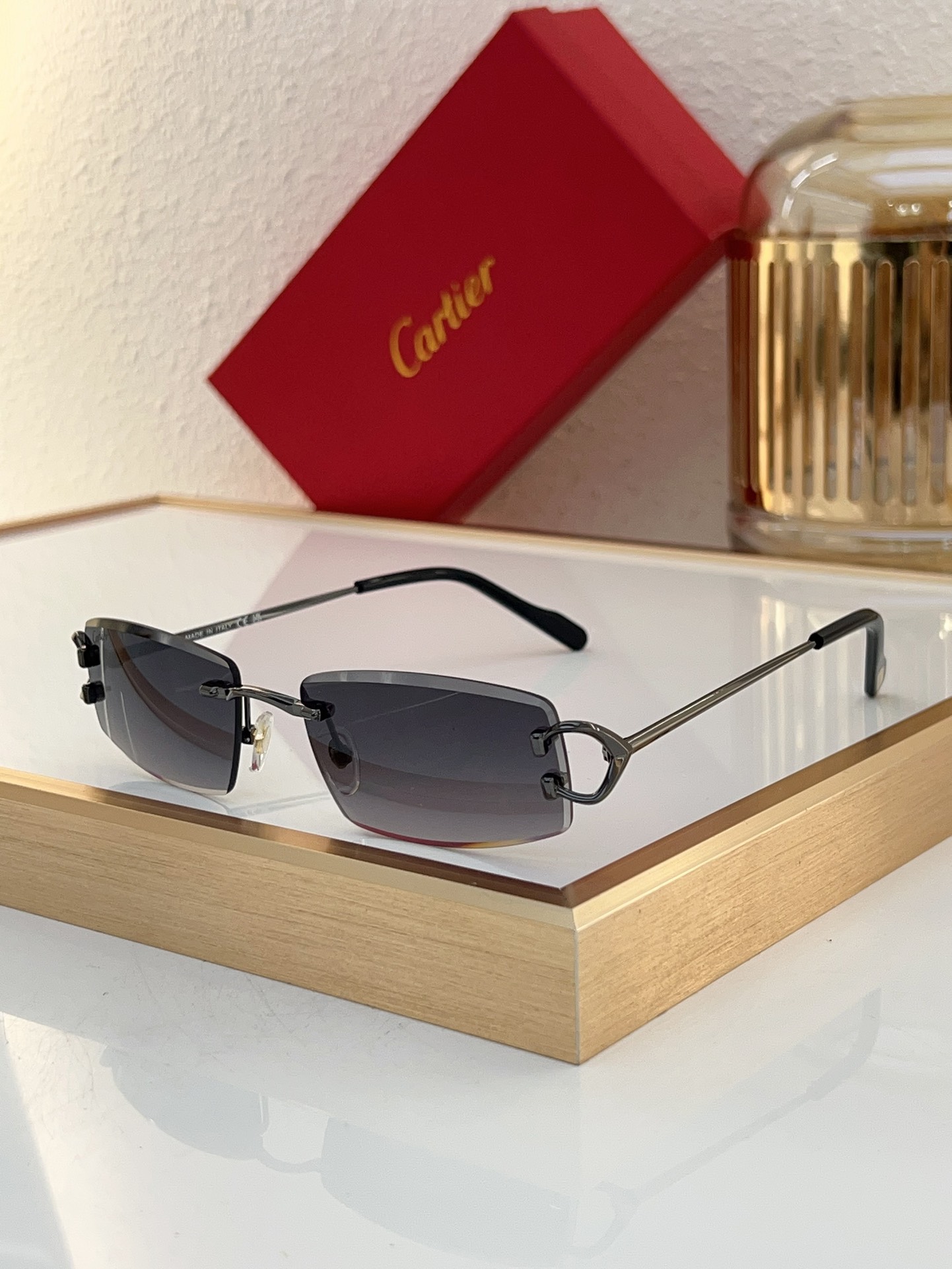 Cartier CT0551S Rimless “C” - Buckle Sunglasses