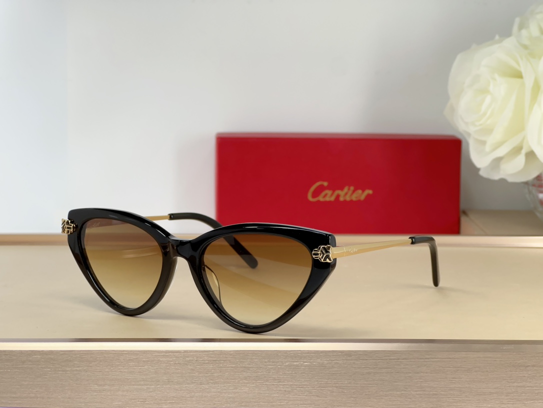 Cartier CT0453S Panther Head Cat-Eye Sunglasses