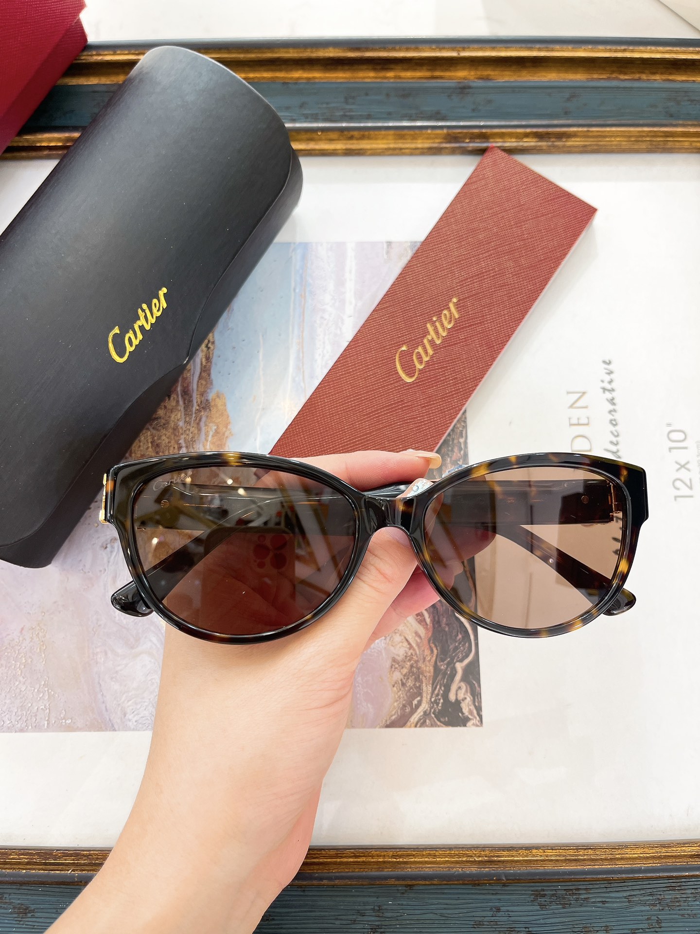Cartier CT0450S Tortoise Shell Cat-Eye Sunglasses