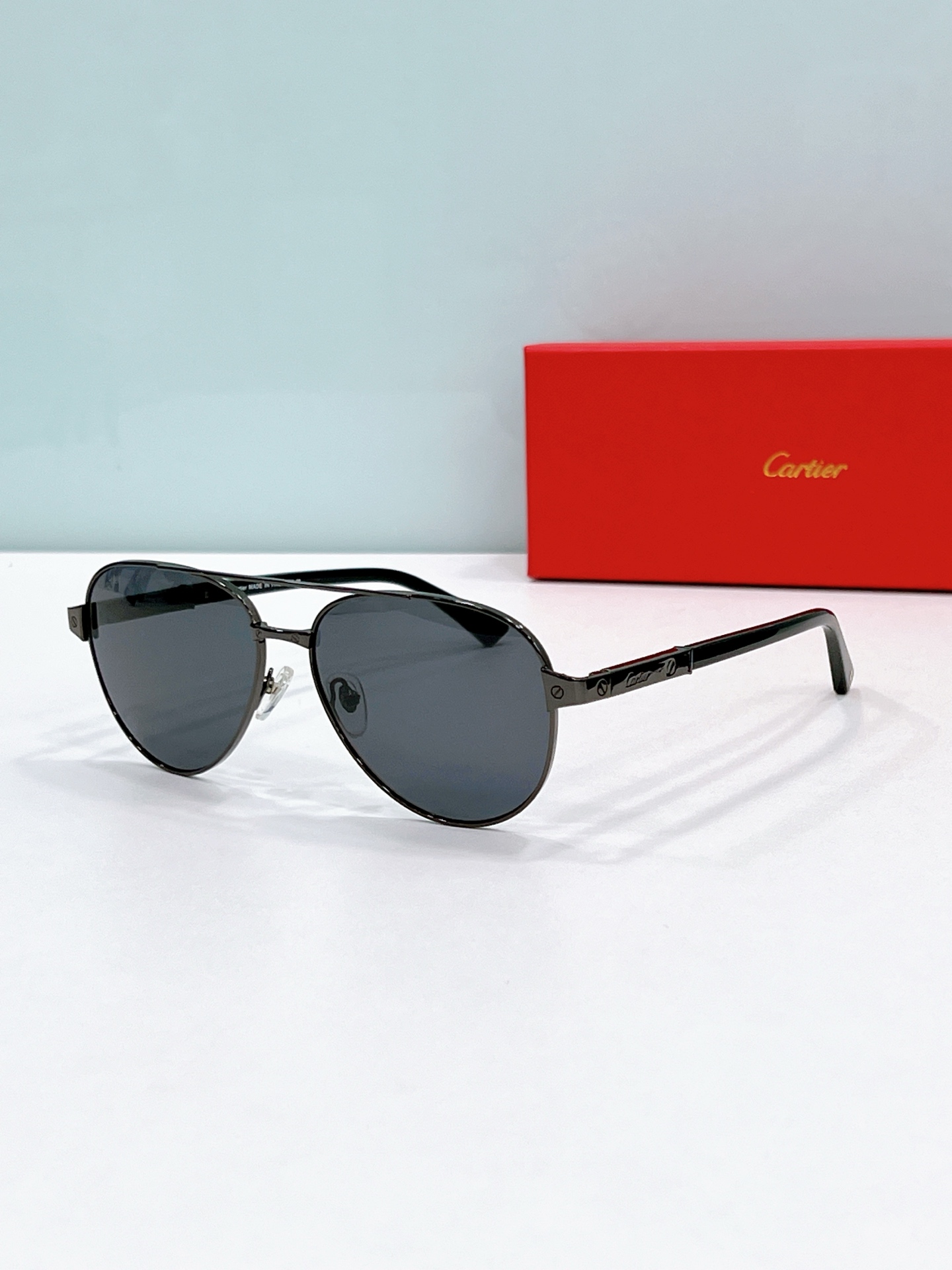 Cartier CT0418S Santos de Cartier Aviator Sunglasses