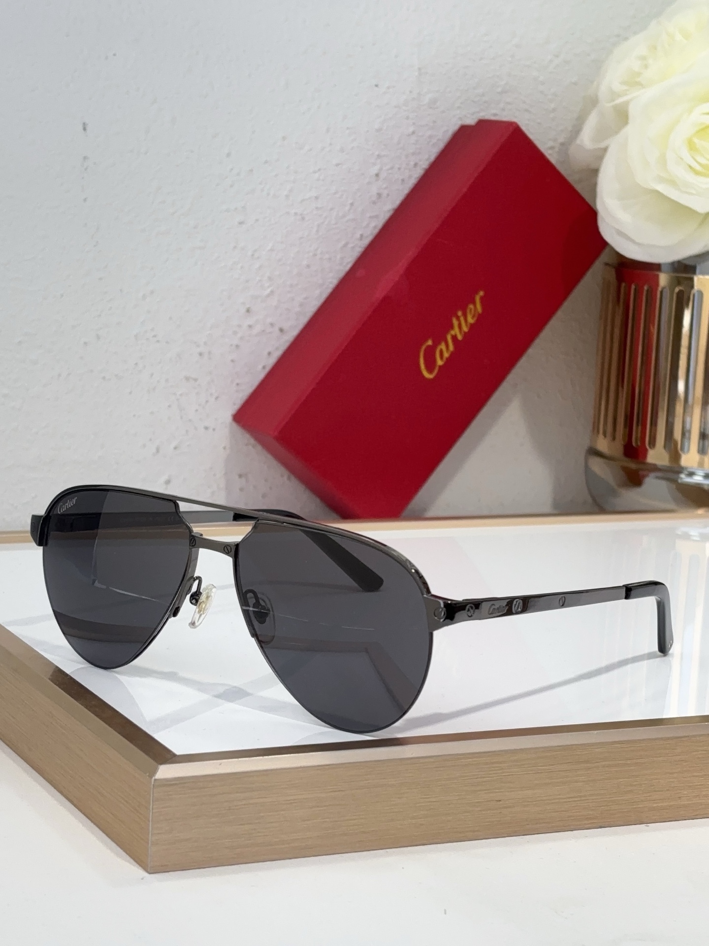 Cartier CT0515S Santos Pilot Sunglasses