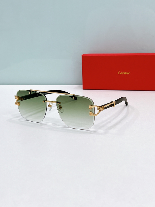 Cartier CT0383S Santos-D Décor Rimless Sunglasses