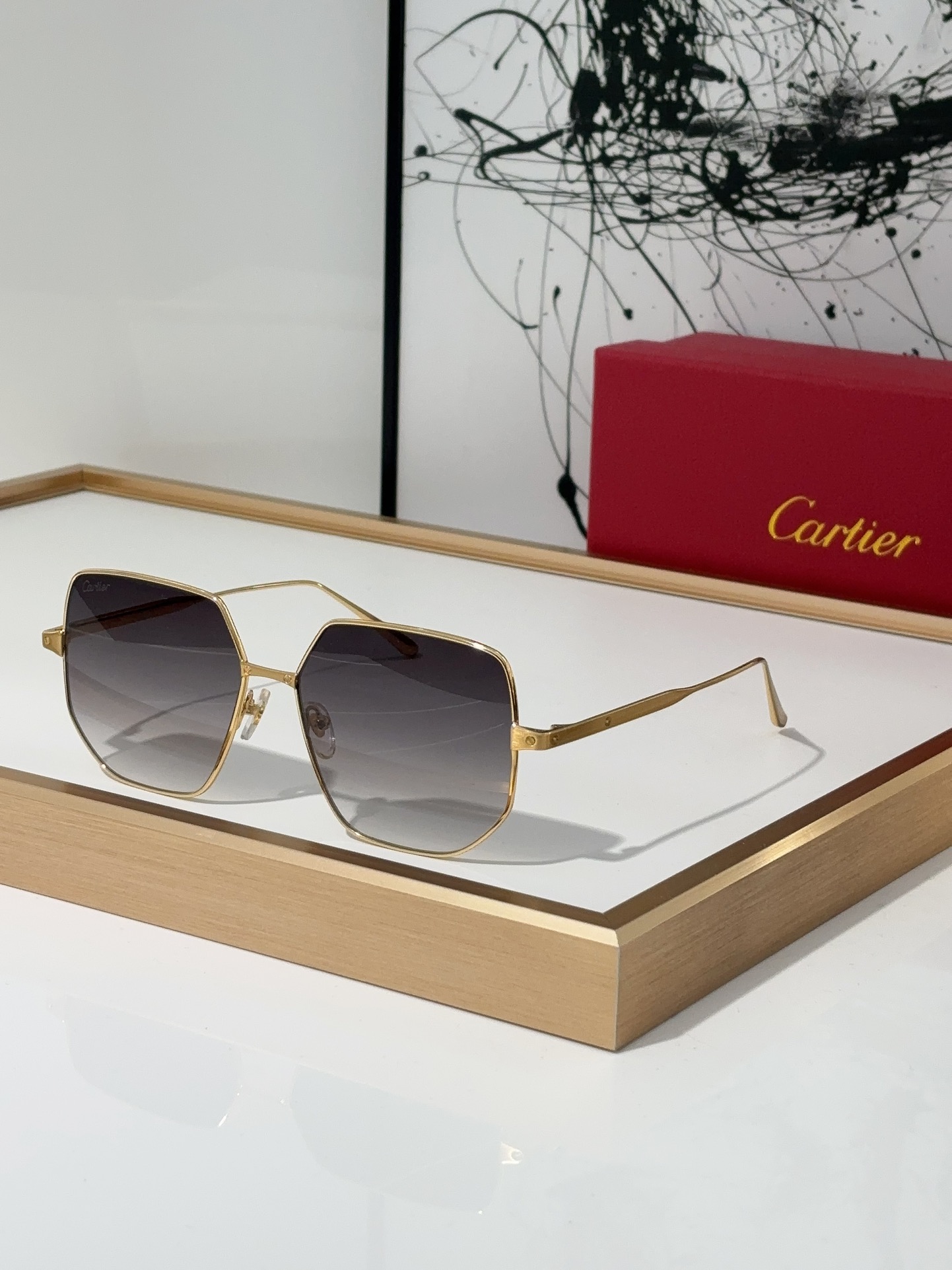 Cartier CT0327S Geometric Gradient-Lens Sunglasses