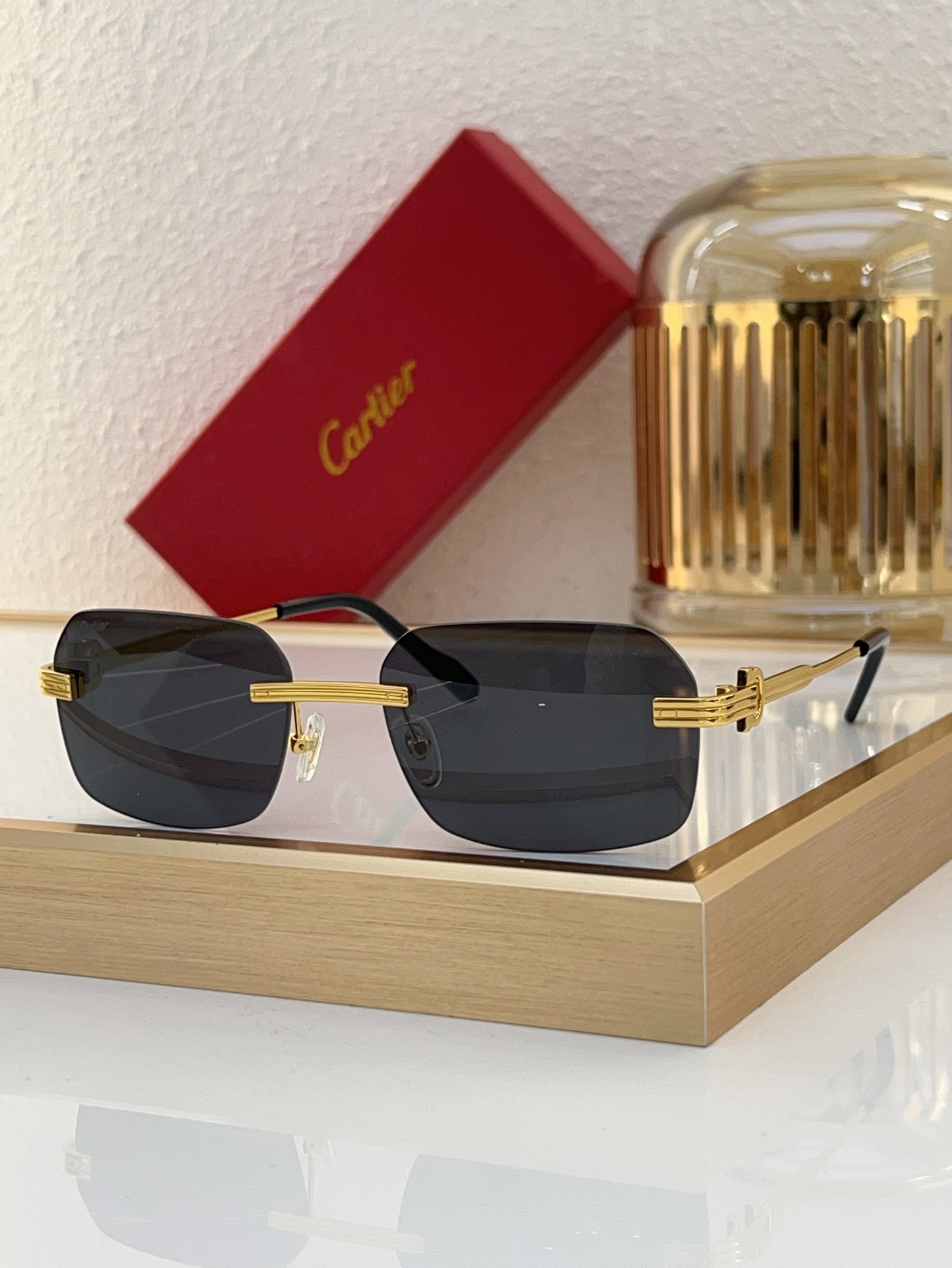 Cartier CT0271S Rimless Square Sunglasses