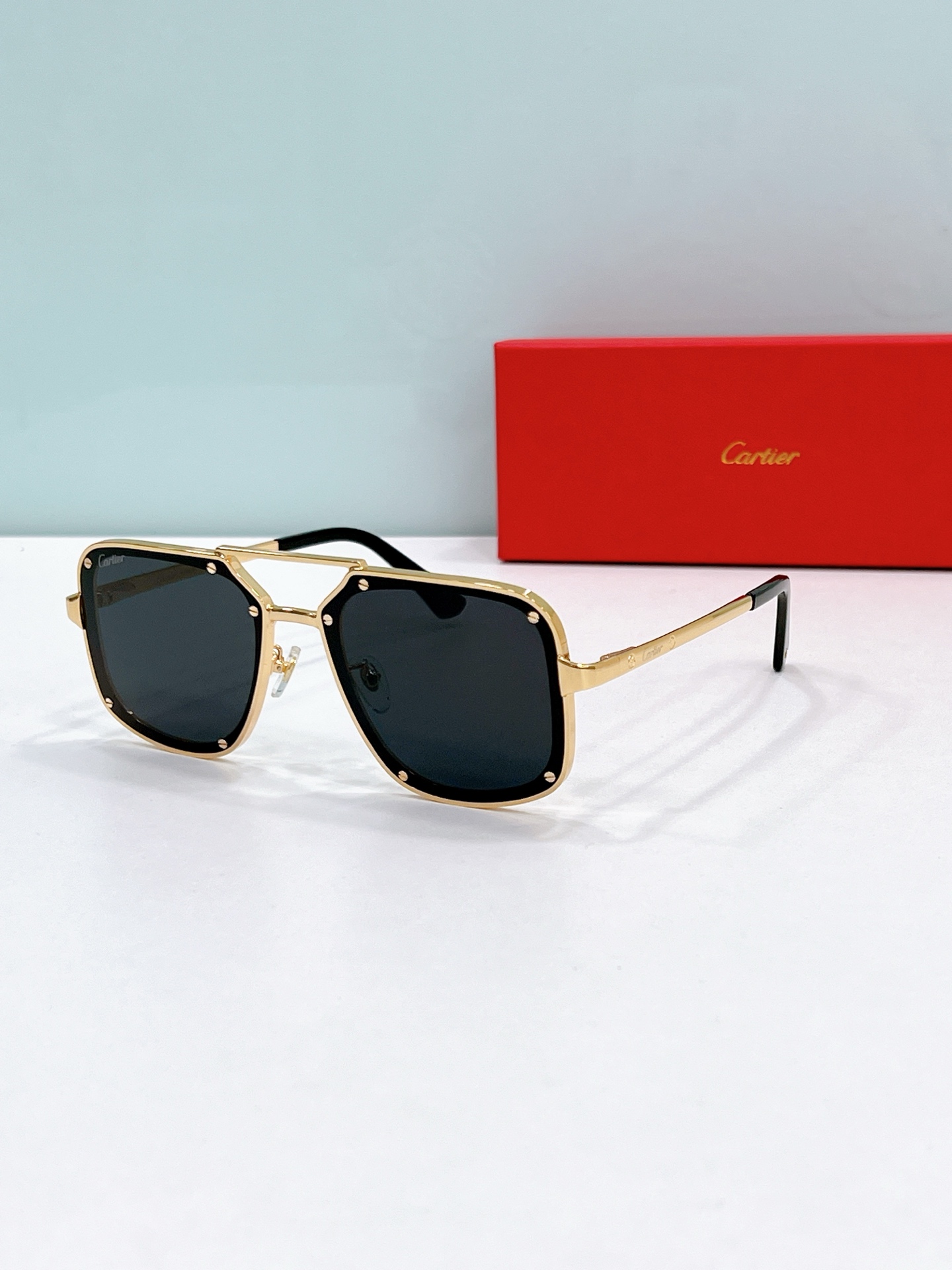 Cartier CT0194S Aviator-Inspired Square Sunglasses