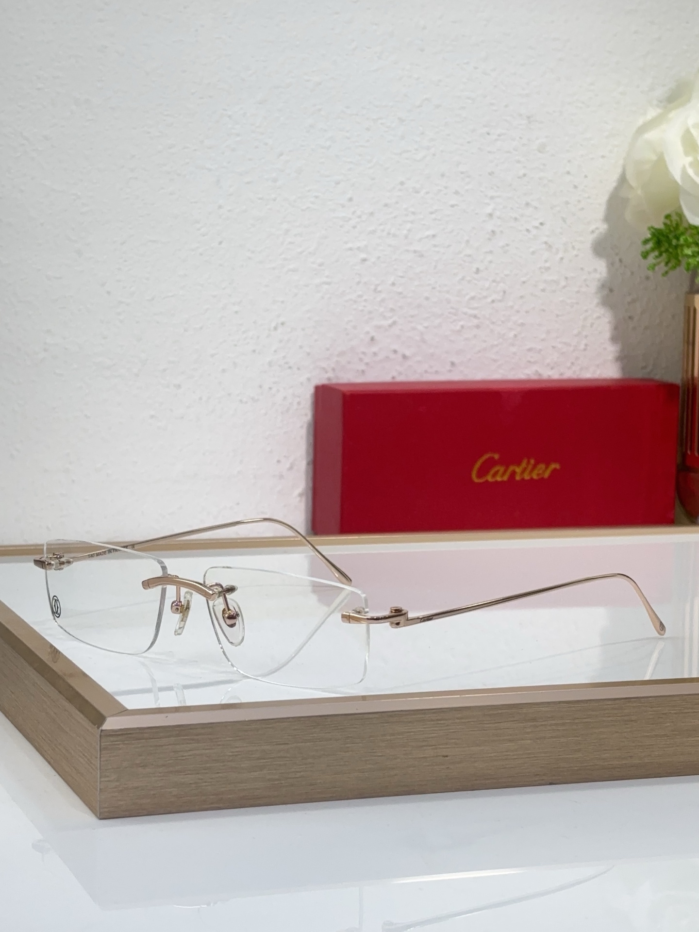 Cartier CT0070O Titanium Rimless Glasses