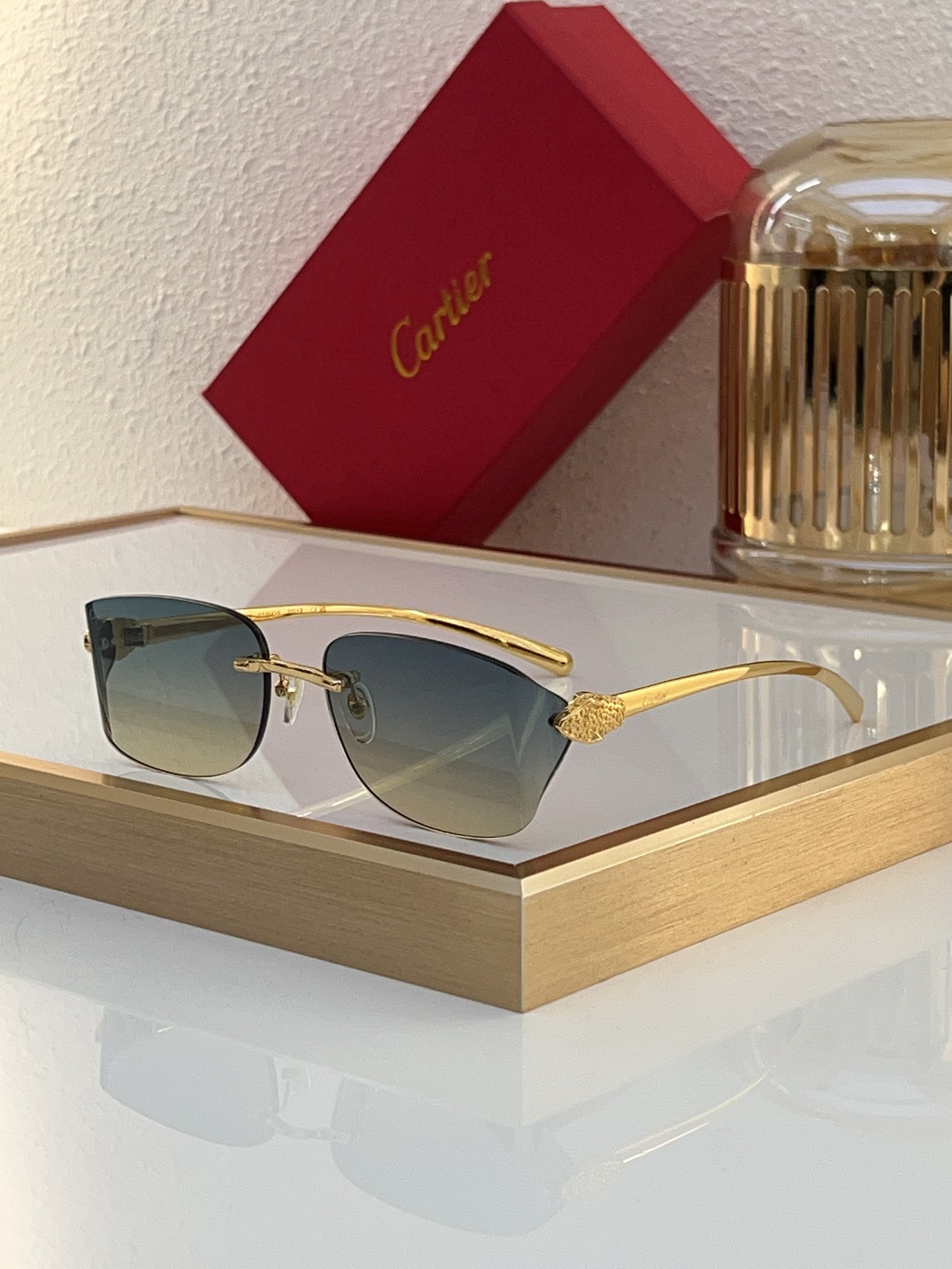 Cartier CT0641S Gold-Toned Square Sunglasses