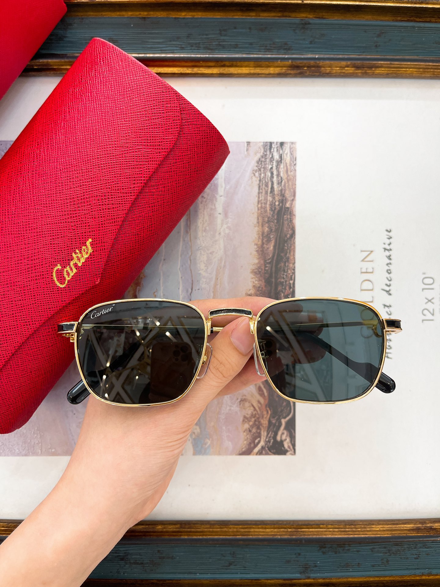 Cartier CT0573 Square Aviator Sunglasses