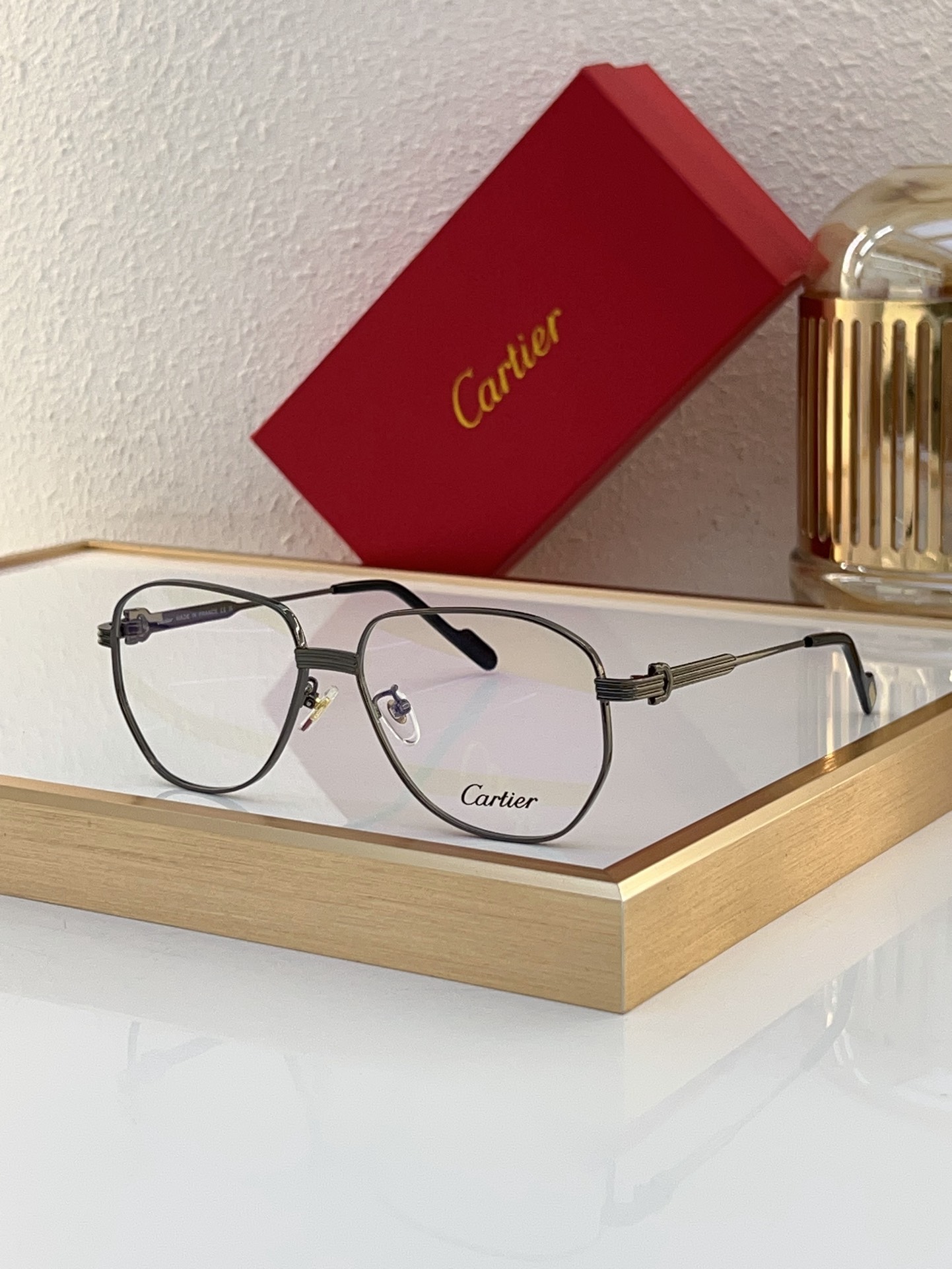 Cartier CT0484O Wire-Rimmed Rectangular Glasses