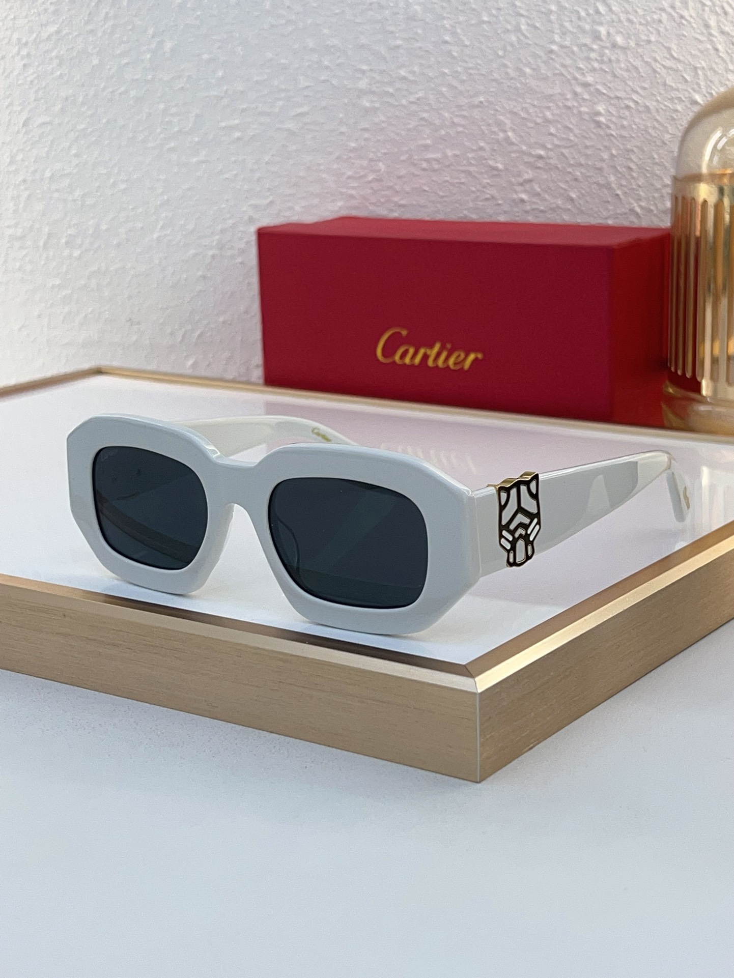 Cartier CT0314S Panther Motif Square Sunglasses