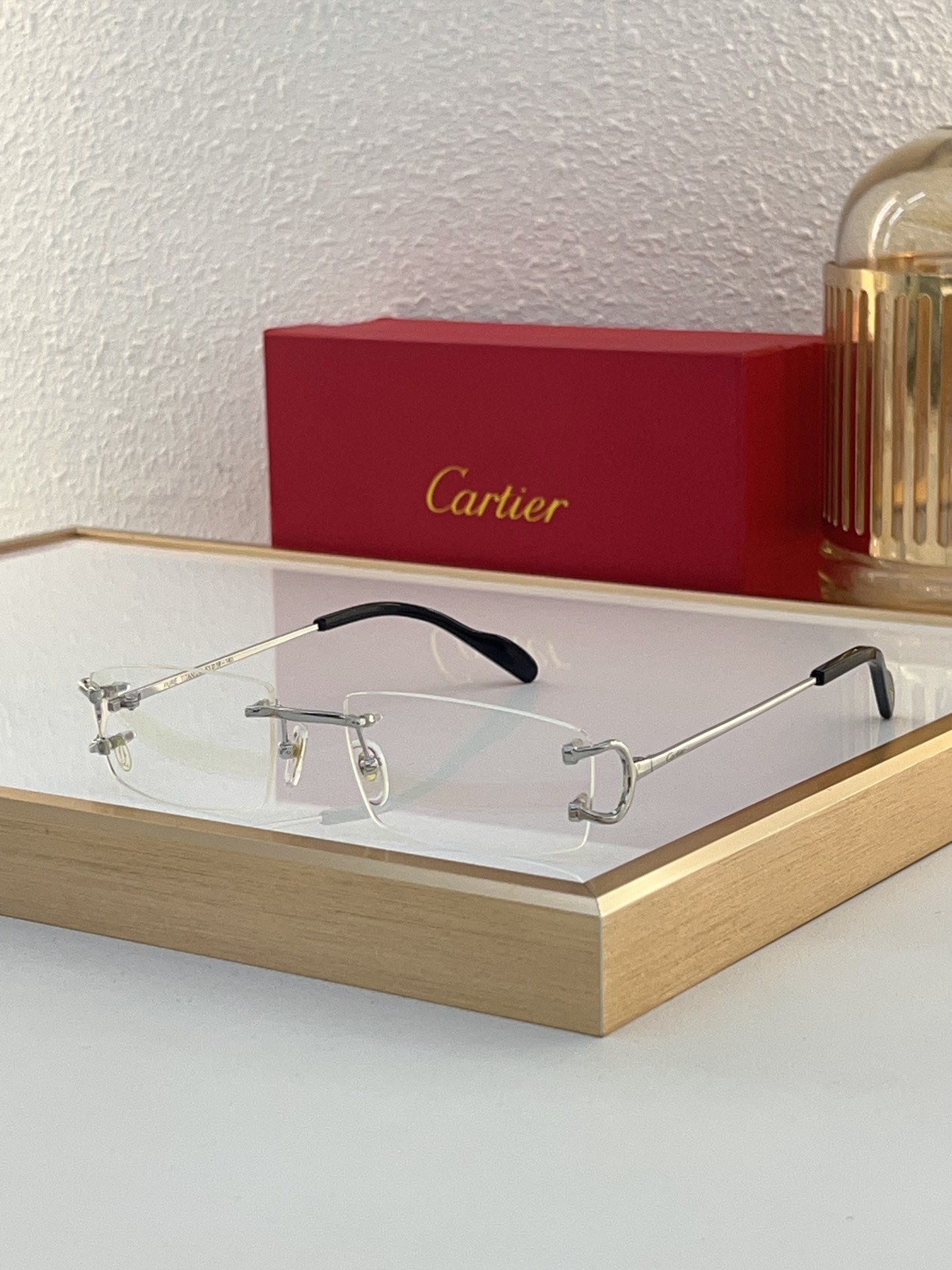 Cartier CT0092O Rimless Gold Optical Glasses