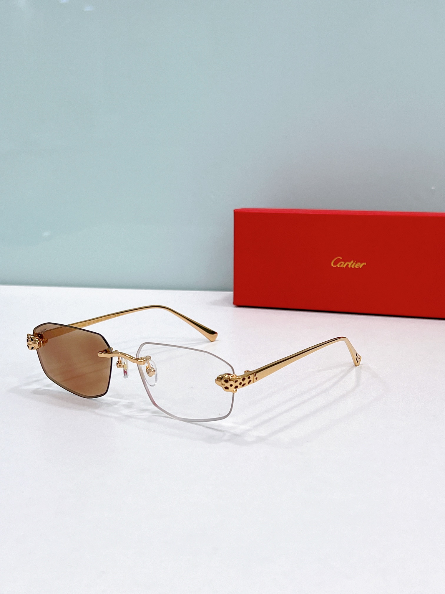 Cartier CT0583S Geometric Rimless Gradient Sunglasses