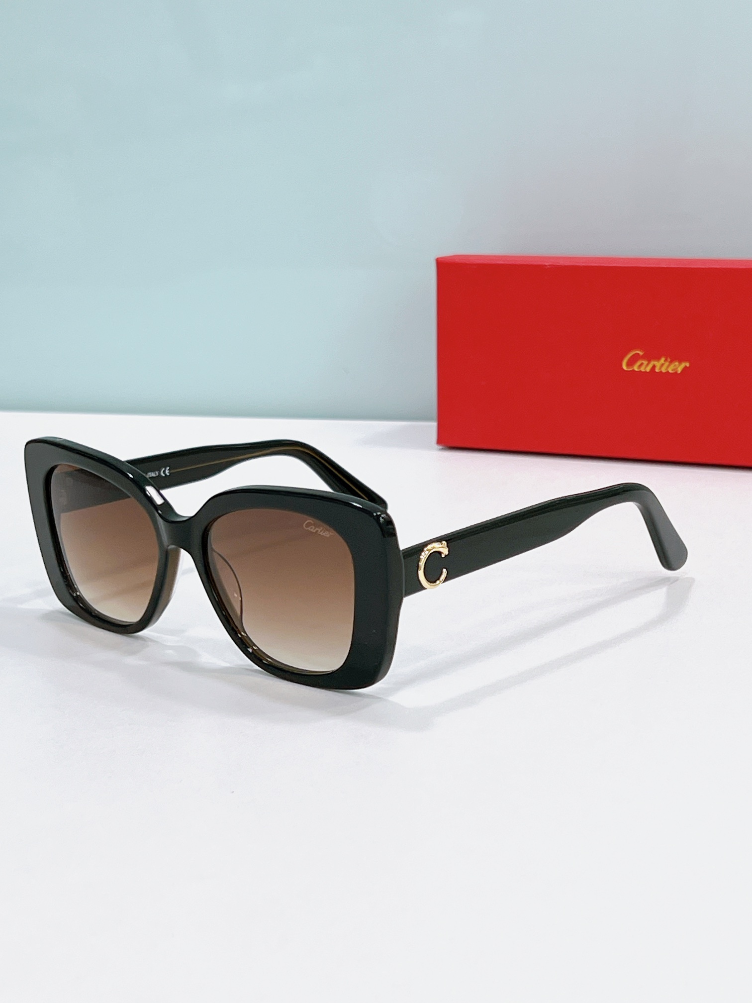 Cartier CT0438O Bold Black Square Sunglasses