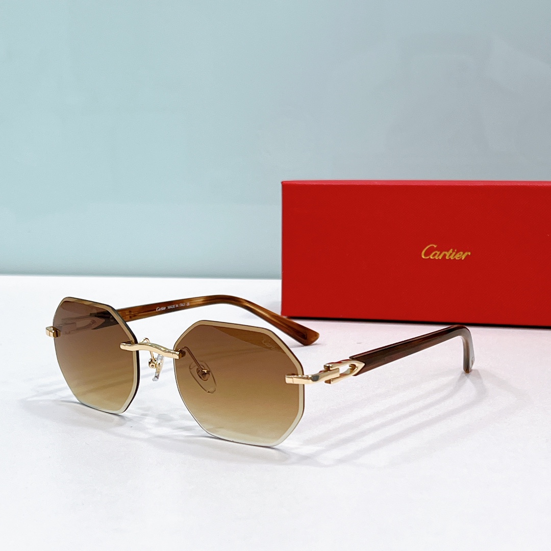 Cartier CT0439S Octagonal Rimless Sunglasses