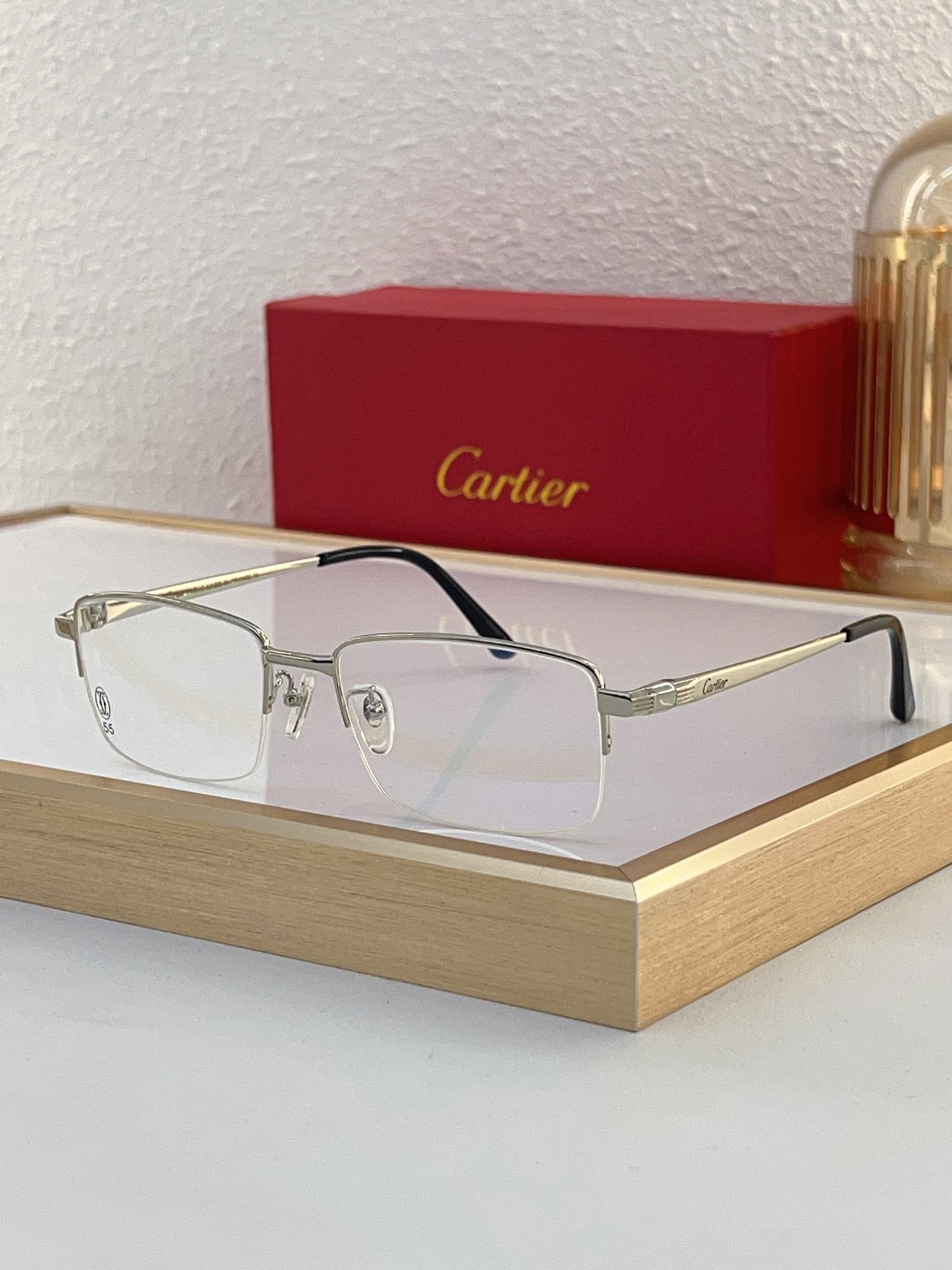 Cartier 8200962 Half-Rim Rectangular Optical Glasses