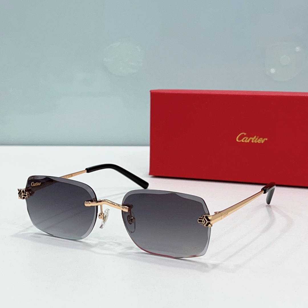 Cartier CT0028O Gold-Tone Rimless Square Optical Glasses